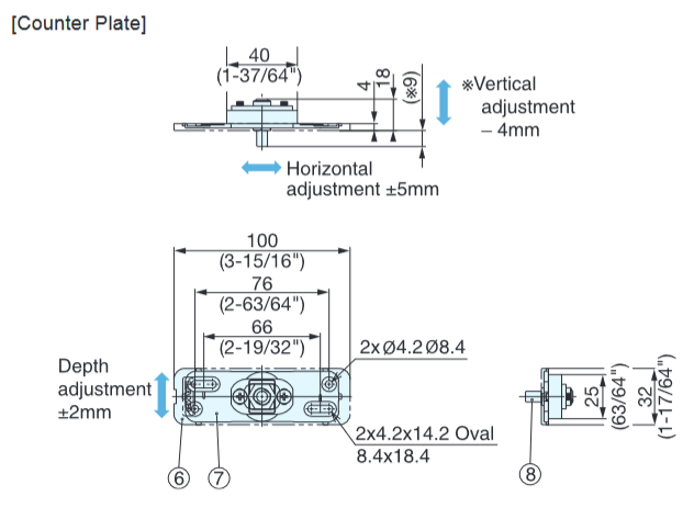 Sugatsune LDD-V100 Lapcon Door Damper (Recessed Type)