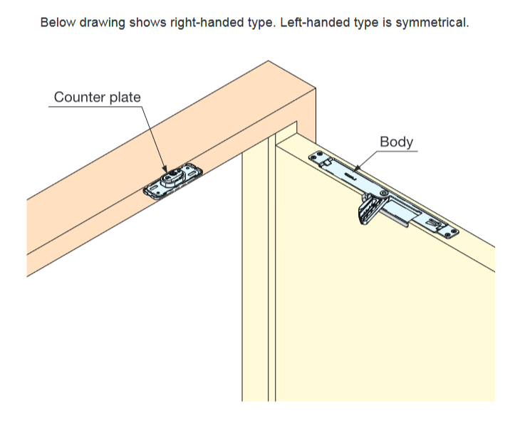 Sugatsune LDD-V100 Lapcon Door Damper (Recessed Type)