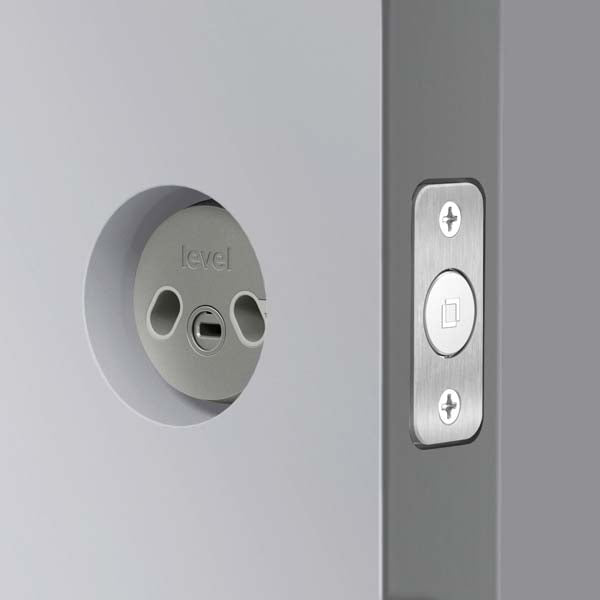 Omnia Modern Keyless Deadbolt Entrance Lever 943 Lockset with Plates powered by Level