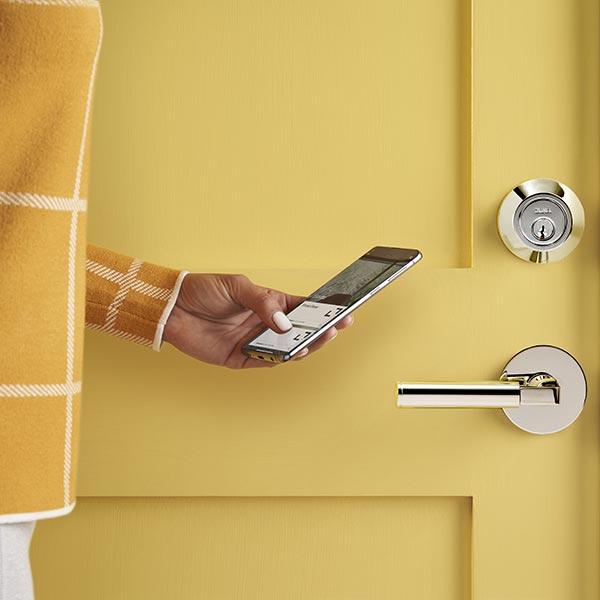 Omnia Modern Keyless Auxiliary Deadbolt Kit powered by Level with 943 Lever Latchset