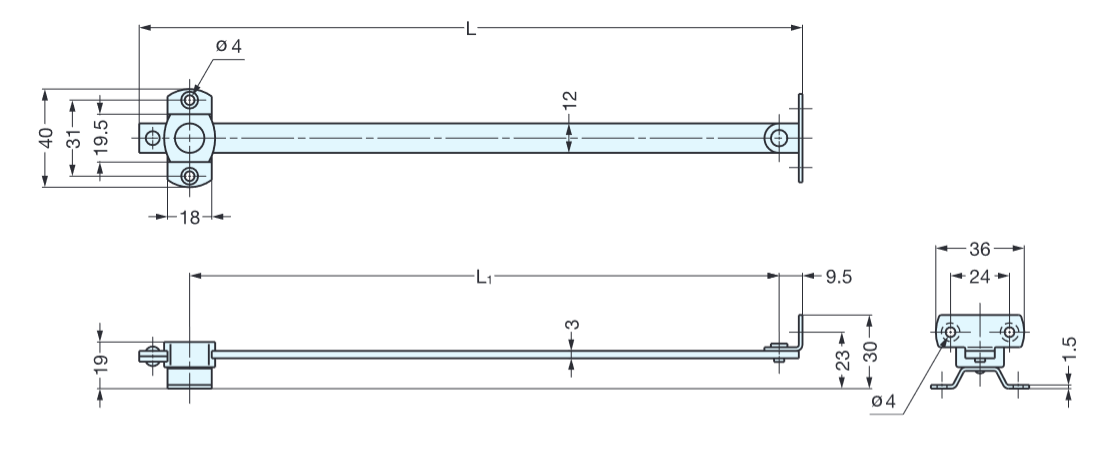 Sugatsune HS Stainless Steel Lid Stay