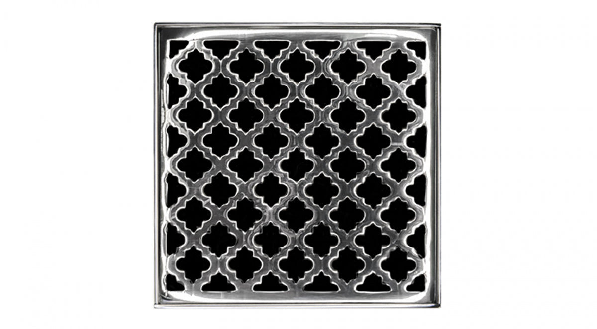 Infinity Drain - 4" x 4" Square Center Drain - MD 4 Moor Series Drain (Complete Kit)