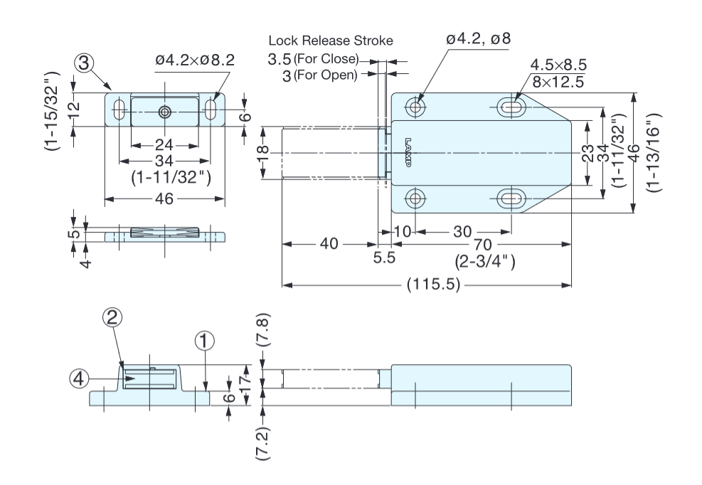 Sugatsune ML-120 Magnetic Touch Latch
