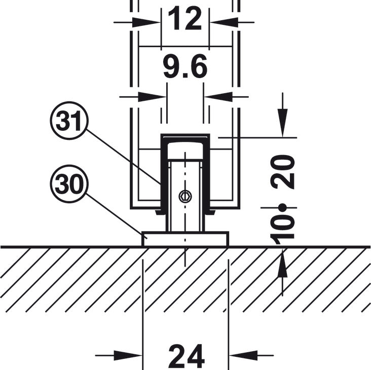 Hafele Slido D-Line11 (50P/80P/120P) Sliding Door Hardware Set (Track NOT Included)