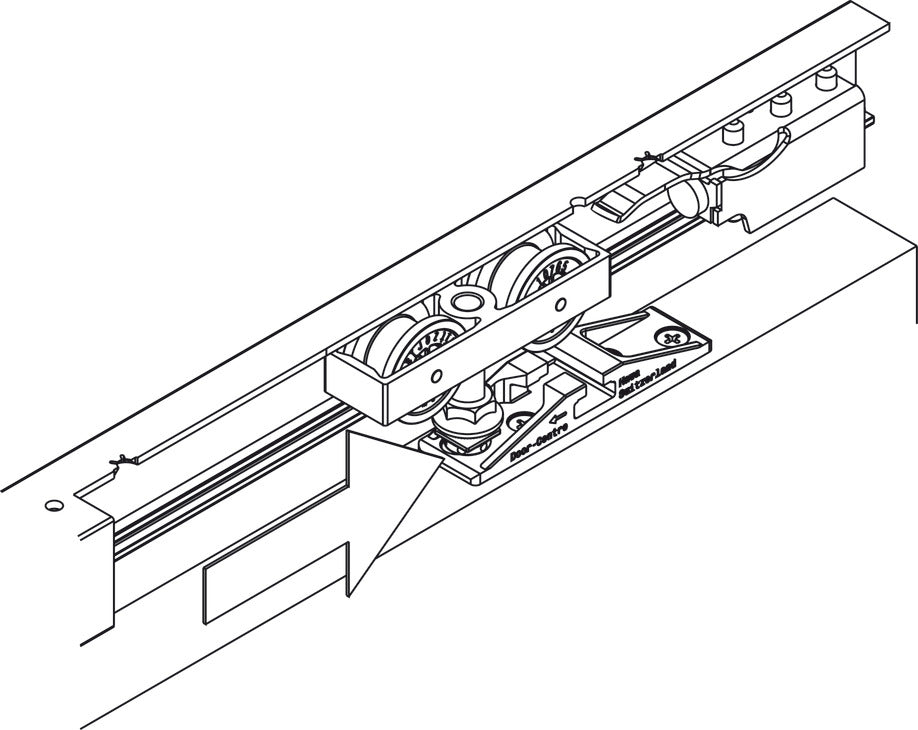 Hafele HAWA Junior 80/Z (Symmetric) Sliding Door Hardware Set (Track NOT Included)