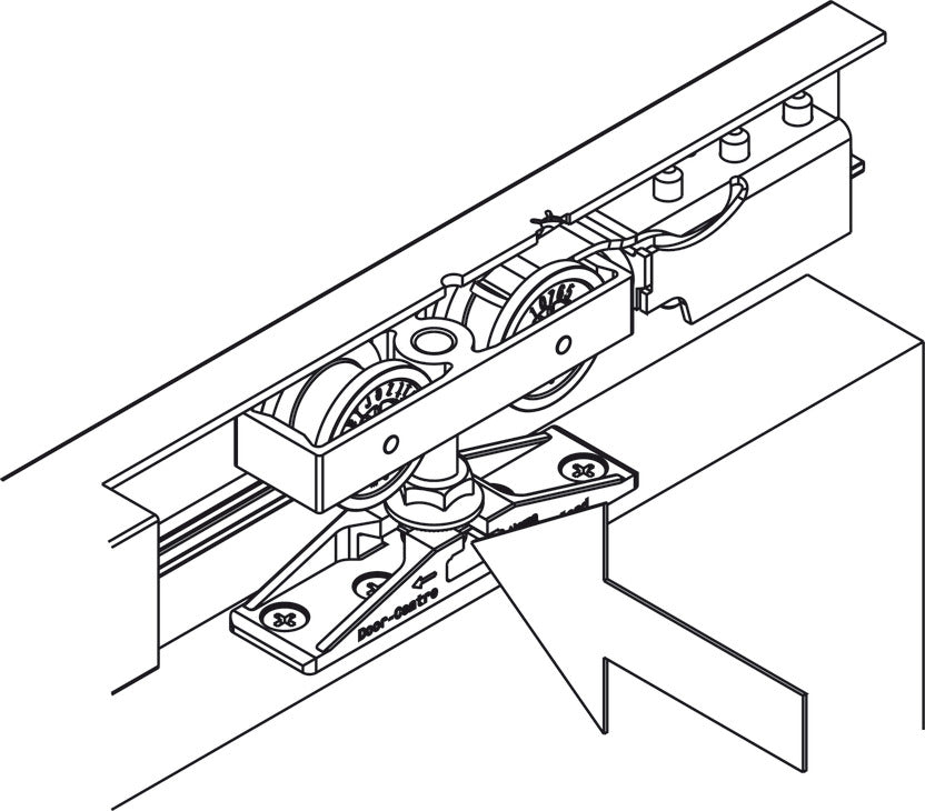 Hafele HAWA Junior 80/Z (Symmetric) Sliding Door Hardware Set (Track NOT Included)