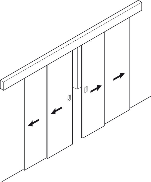 Hafele HAWA Junior Telescopic 40/4 (For 4 Doors) Sliding Door Set (Track NOT Included)