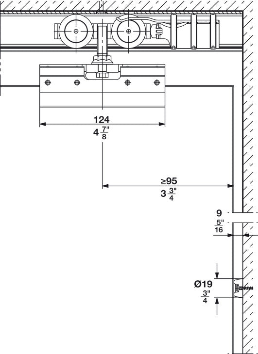 Hafele HAWA Junior 40/GS Sliding Door Hardware Set (Track NOT Included)