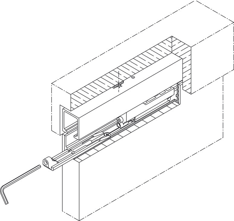 Hafele HAWA Assembly Wedge, for Doors Running in the Ceiling