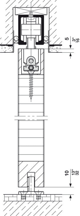 Hafele HAWA Assembly Wedge, for Doors Running in the Ceiling