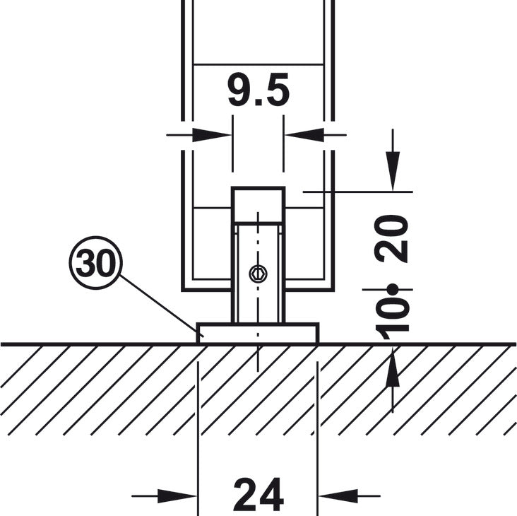 Hafele Slido D-Line11 (50P/80P/120P) Sliding Door Hardware Set (Track NOT Included)