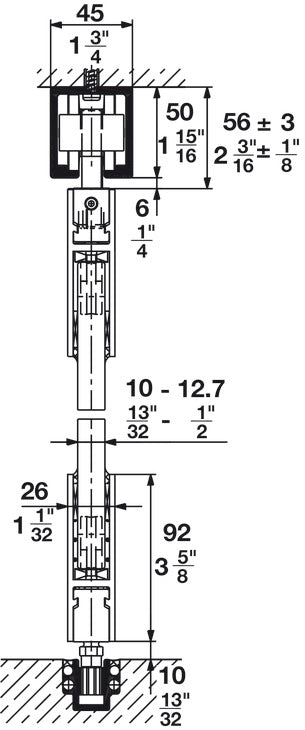 Hafele HAWA Junior 120/G Sliding Door Hardware Set (Track NOT Included)