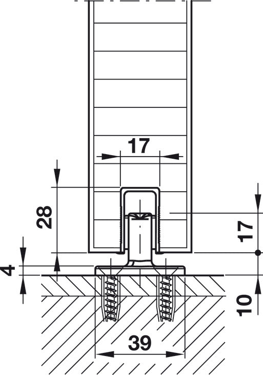Hafele HAWA Junior 250/B Sliding Door Hardware Set (Track NOT Included)