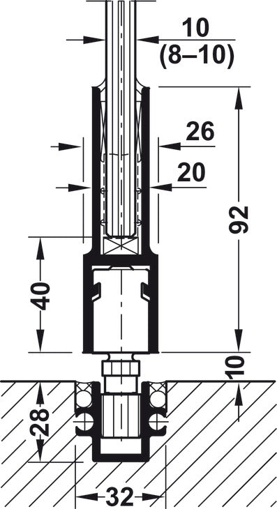 Hafele HAWA Junior 250/G Sliding Door Hardware Set (Track NOT Included)