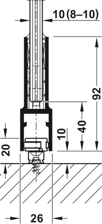 Hafele HAWA Junior 250/G Sliding Door Hardware Set (Track NOT Included)