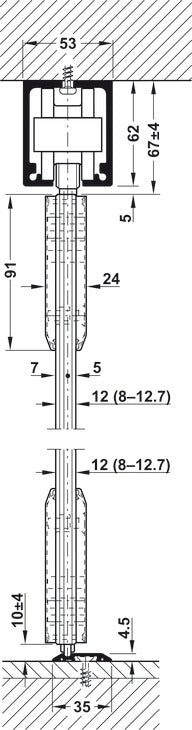 Hafele HAWA Junior 160/GP Sliding Door Hardware Set (Track NOT Included)