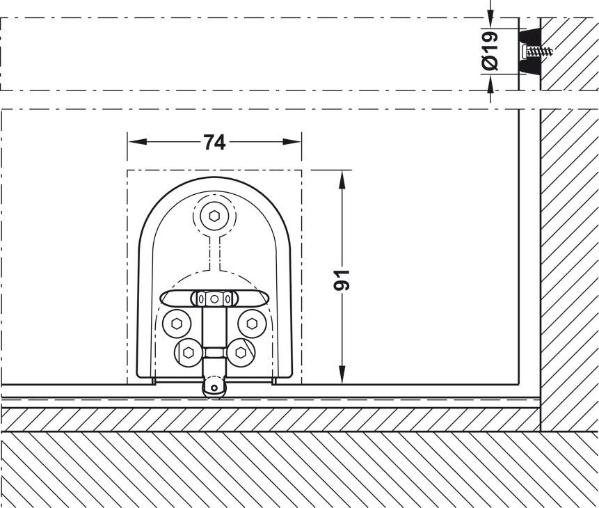 Hafele HAWA Junior 80/GP Sliding Door Hardware Set (Track NOT Included)