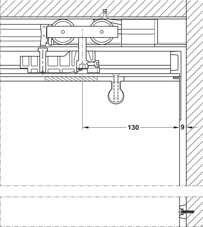 Hafele HAWA Junior 80/G Sliding Door Hardware Set (Track NOT Included)