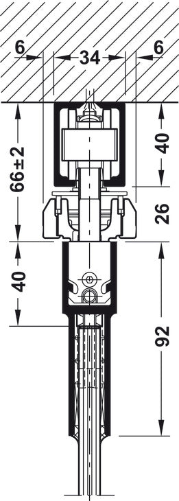 Hafele HAWA Junior 80/G (Symmetric) Sliding Door Hardware Set (Track NOT Included)