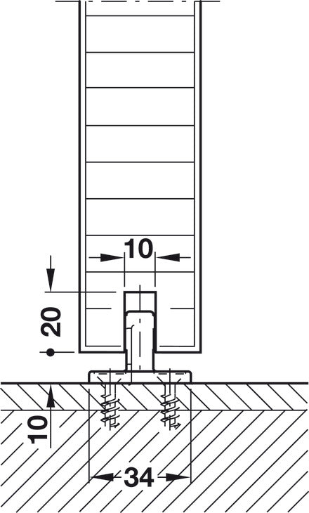 Hafele HAWA Junior 80/Z (Symmetric) Sliding Door Hardware Set (Track NOT Included)
