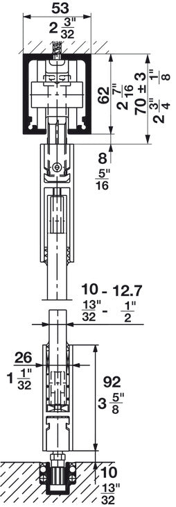 Hafele HAWA Junior 160/G Sliding Door Hardware Set (Track NOT Included)