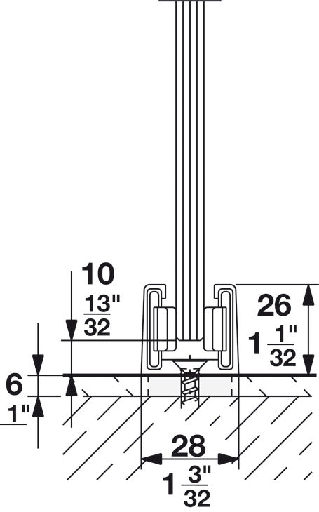 Hafele HAWA Junior 160/GP Sliding Door Hardware Set (Track NOT Included)
