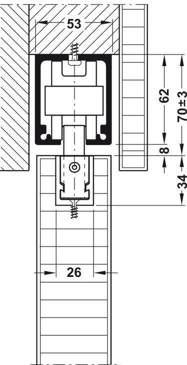 Hafele HAWA Junior 160/B Sliding Door Hardware Set (Track NOT Included)