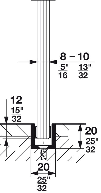 Hafele HAWA Junior 160/GP Sliding Door Hardware Set (Track NOT Included)