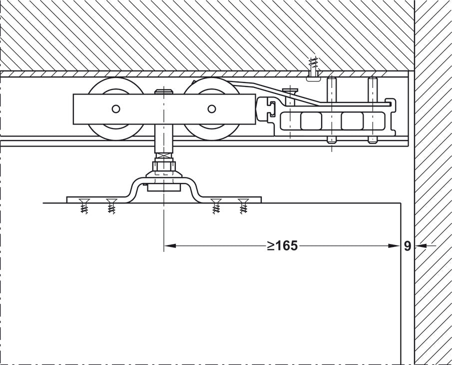 Hafele HAWA Junior 120/A Sliding Door Hardware Set (Track NOT Included)
