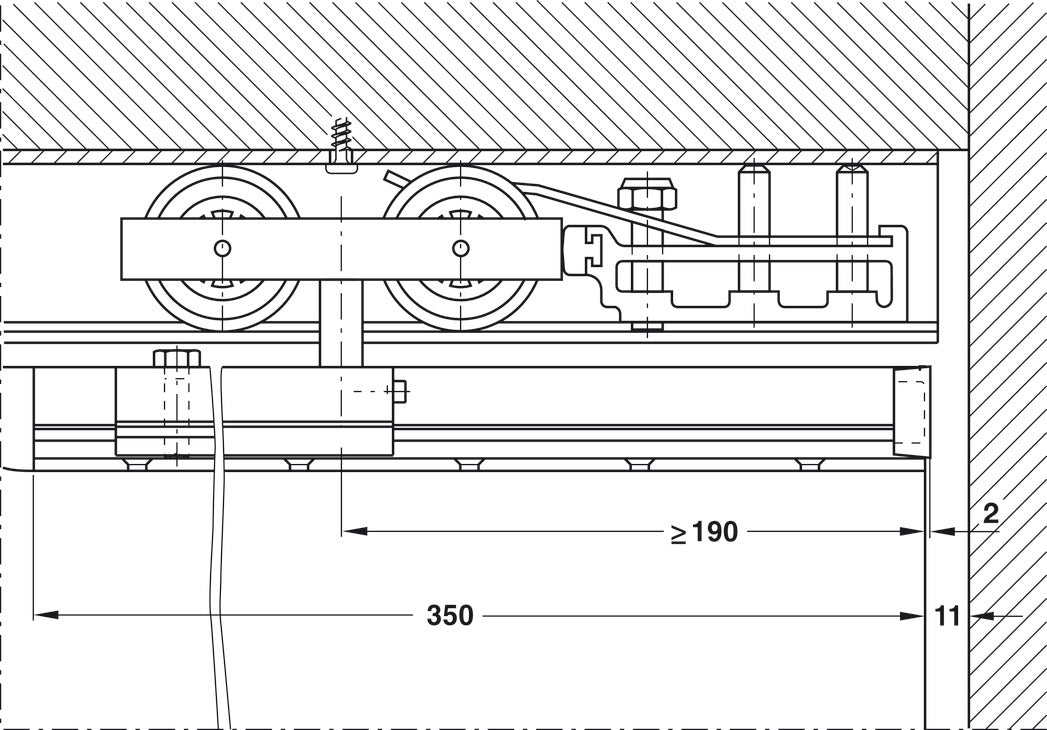 Hafele HAWA Junior 160/B Sliding Door Hardware Set (Track NOT Included)