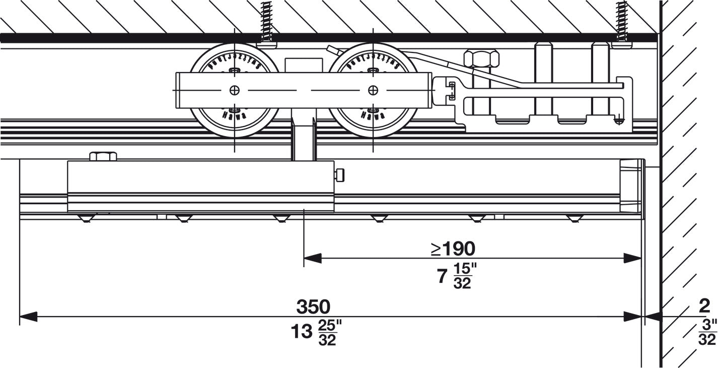 Hafele HAWA Junior 160/B Sliding Door Hardware Set (Track NOT Included)