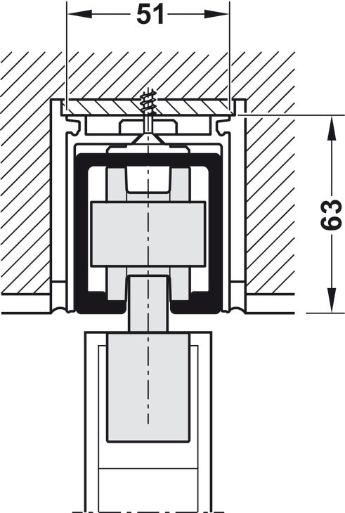 Hafele HAWA Junior 120/B Sliding Door Hardware Set (Track NOT Included)