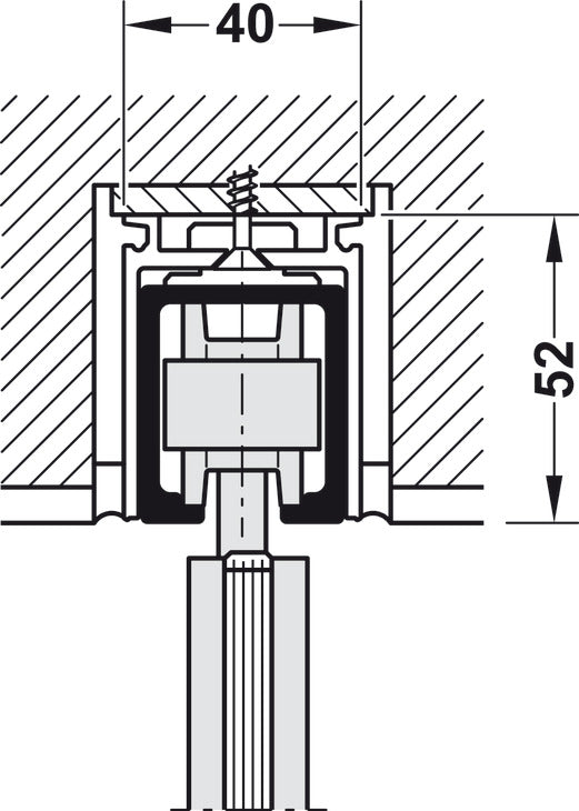 Hafele HAWA Junior 80/GP Sliding Door Hardware Set (Track NOT Included)