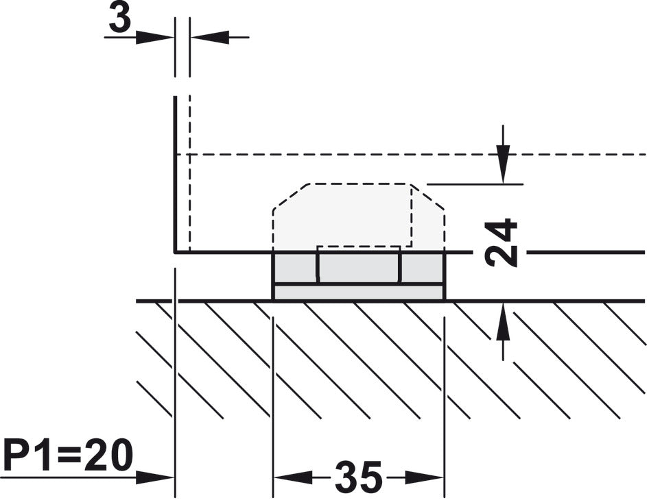 Hafele HAWA Junior 100/B Pocket Door Sliding Hardware Set (Track NOT Included)