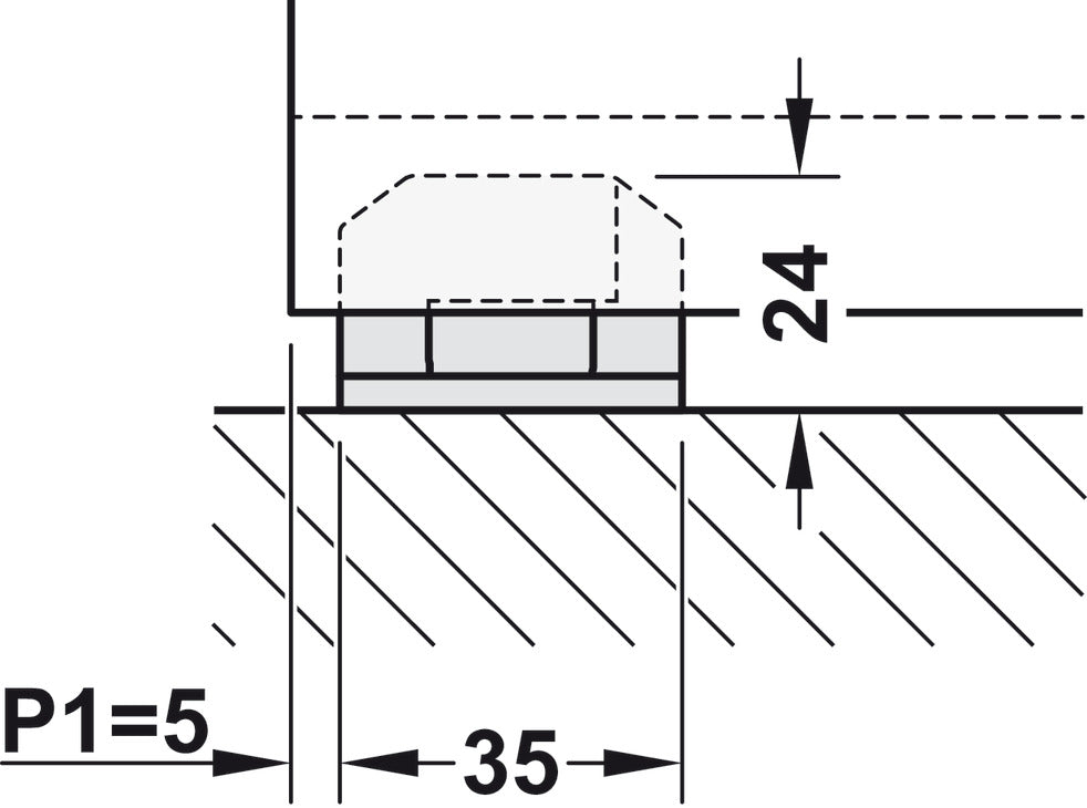Hafele HAWA Junior 100/B Pocket Door Sliding Hardware Set (Track NOT Included)