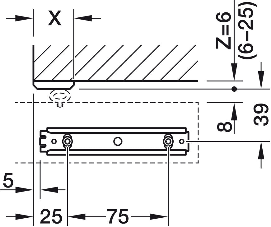 Hafele HAWA Junior 100/B (Acoustics) Sliding Door Hardware Set (Track NOT Included)