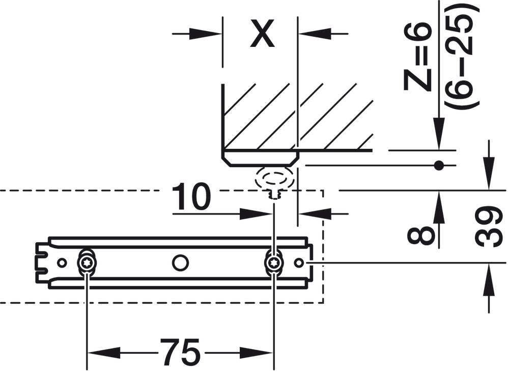 Hafele HAWA Junior 100/B (Acoustics) Sliding Door Hardware Set (Track NOT Included)