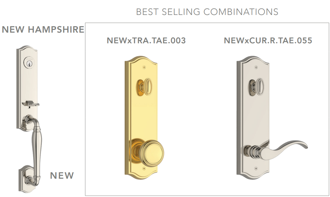 Baldwin - Reserve Collection - Egress Handlesets - New Hampshire 3/4 Escutcheon Tubular Entry Handleset with Interior Knob (Full Dummy)