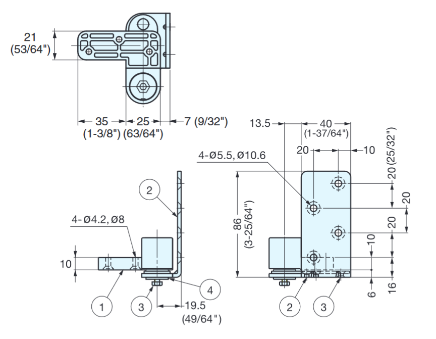 Sugatsune PH-01 Pivot Hinge For Wooden Door