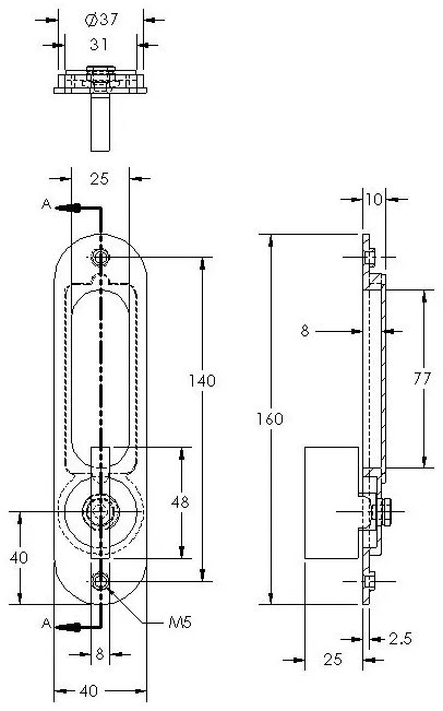 Linnea - Pocket Door - PL160R-AD-PR Privacy Pocket Door Lock with ADA Turn Piece