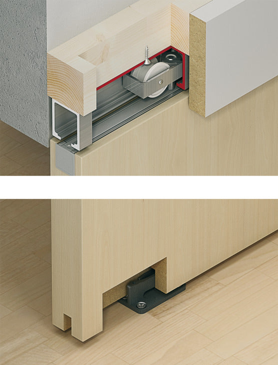 Hafele HAWA Junior 80/B (mod.) Sliding Door Hardware Set (Track NOT Included)