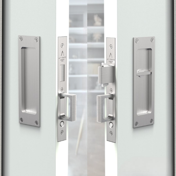 Accurate - Pocket Door Sets - Exposed Fastener Double Door (Keyed Privacy)