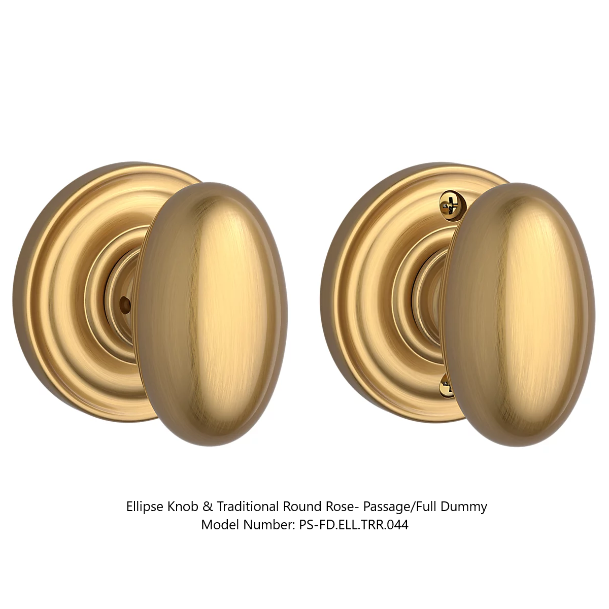 Baldwin - Reserve Collection - Interior Knobs - Ellipse Door Knob (Full Dummy)