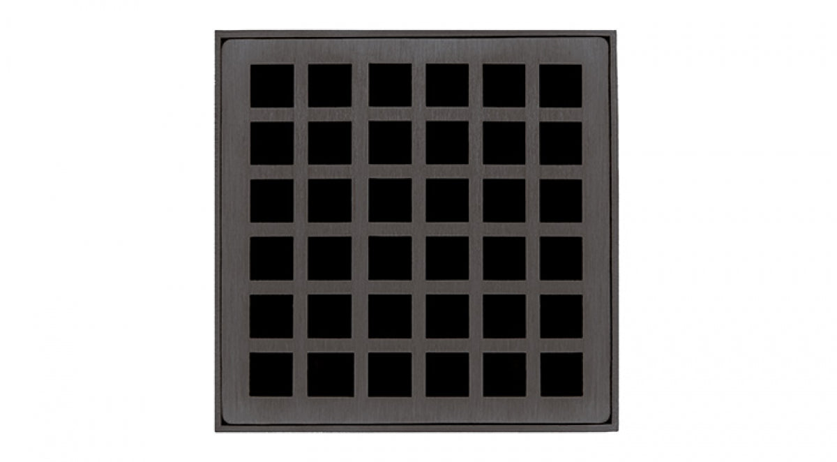 Infinity Drain - 4" x 4" Square Center Drain - QD 4 Squares Series Drain (Complete Kit)