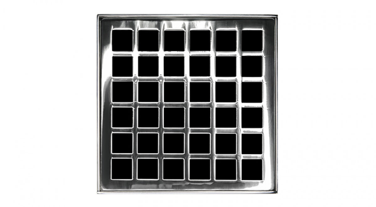 Infinity Drain - 4" x 4" Square Center Drain - QD 4 Squares Series Drain (Complete Kit)
