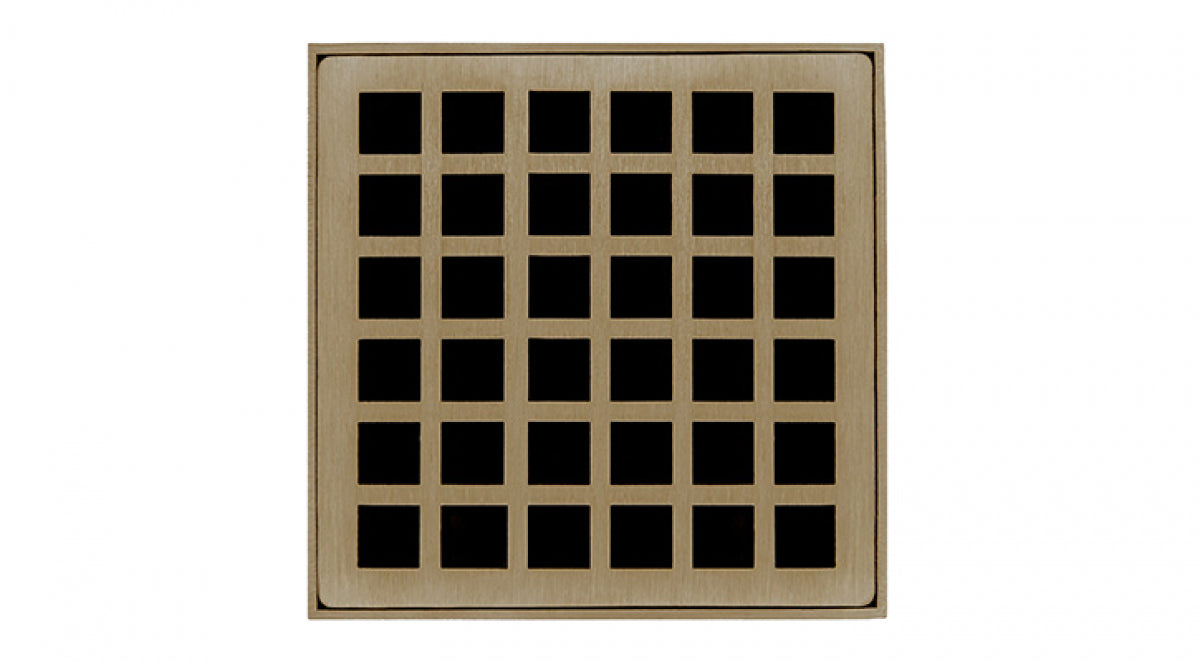 Infinity Drain - 4" x 4" Square Center Drain - QD 4 Squares Series Drain (Complete Kit)
