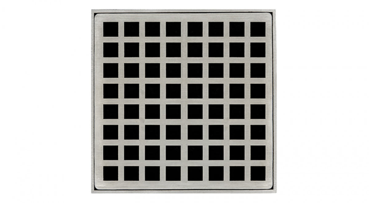 Infinity Drain - 5" x 5" Square Center Drain - QD 5 High Flow Squares Series Drain (Complete Kit)
