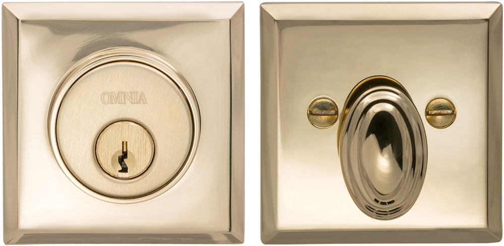 Omnia RECTDB Solid Brass Auxiliary Deadbolt Kit