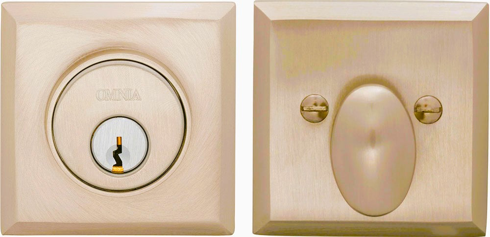 Omnia RECTDB Solid Brass Auxiliary Deadbolt Kit