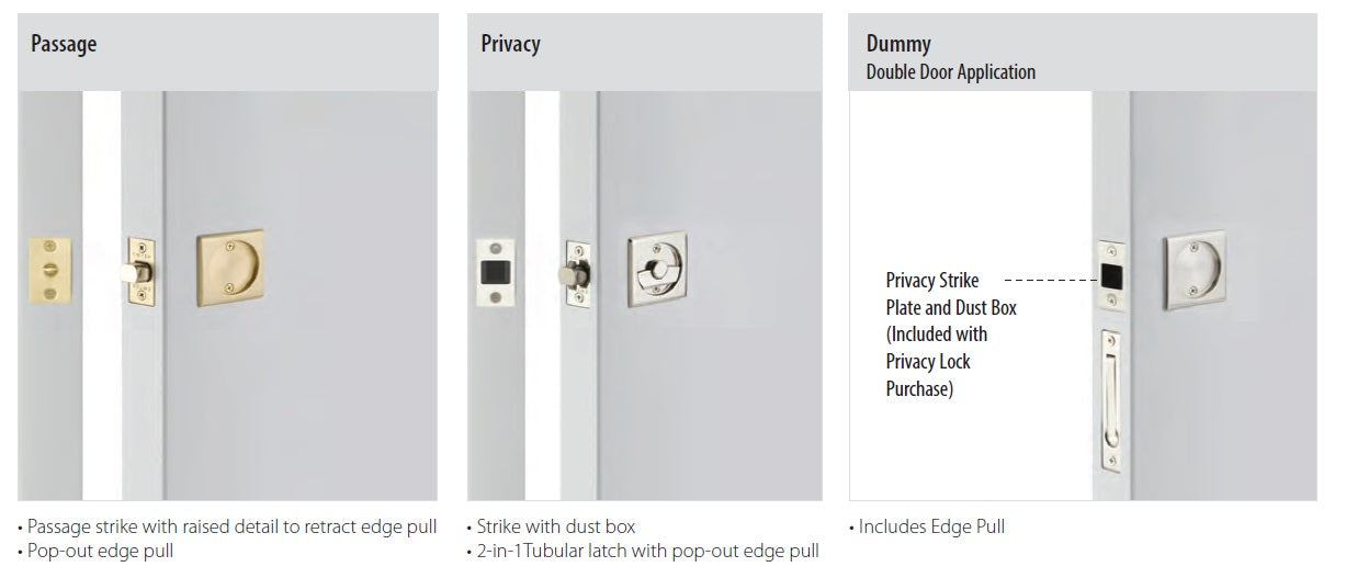 Emtek Round Pocket Door Tubular Lock
